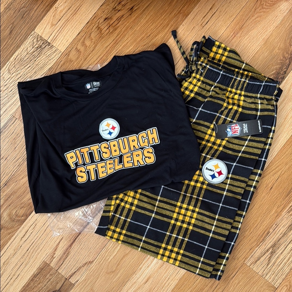 NFL Black and Yellow Pajama Set Pittsburgh Steelers